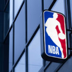 NBA logo on modern building facade
