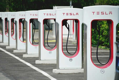 tesla-charging-station2167420851jpg Tesla charging stations lined up in a row