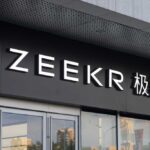 Signage of a store displaying the name 'ZEEKR' in a modern font