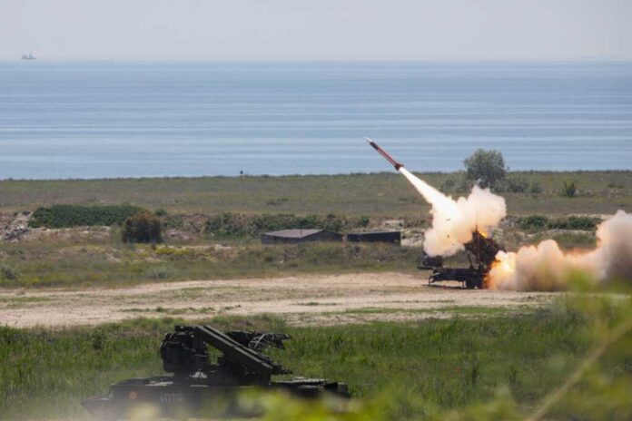 Capu,Midia,,Romania,-,June,9,,2021:,Live,Fire,Of Surface-to-air missile launching from a coastal battery