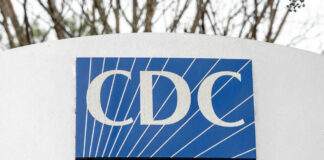 CDC sign on an outdoor monument