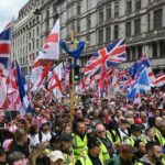 Tommy Robinson’s Unite the Kingdom marchers fill central London streets