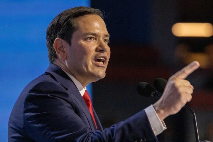 A politician passionately delivering a speech at a podium