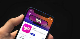 Lyft app page open on a smartphone.