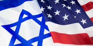 Israeli and American flags overlapping