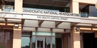 Democratic National Headquarters building entrance
