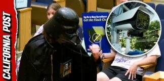Darth Vader Crashes San Diego City Council Meeting Praising Flock Cameras