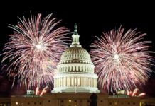 Washington’s July Fourth Finale Was One for History United States Capitol with fireworks at night