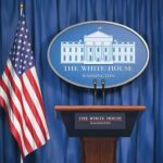 An NBC Comment Just Got Federal Attention White House press briefing podium and US flag