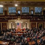 U.S. House chamber with lawmakers gathered on the floor