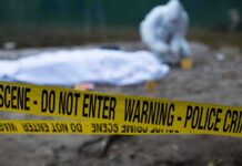 Open-Field Kill Sparks Manslaughter Case Crime scene with police tape and forensic investigator