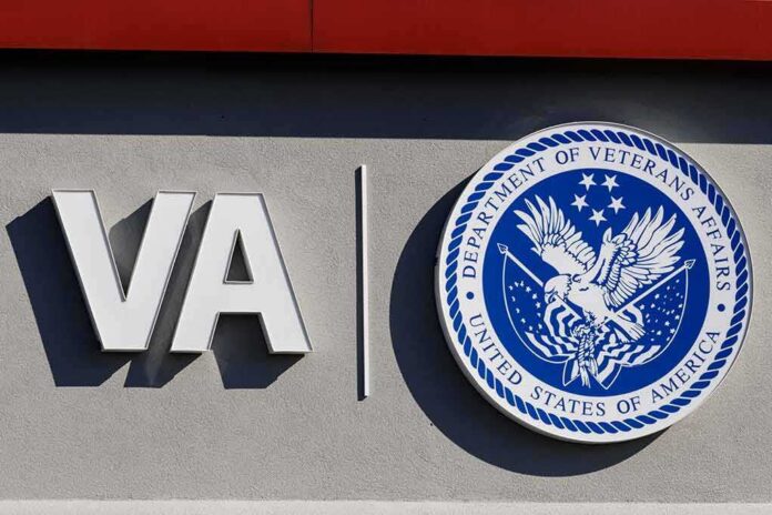 shutterstock_1654377919 VA logo and Department of Veterans Affairs seal on building wall