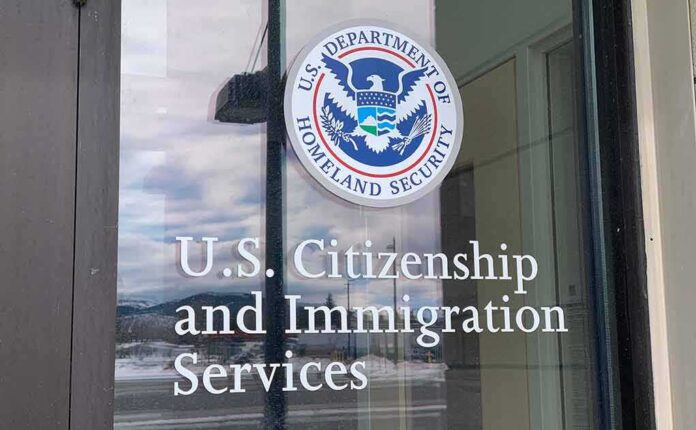 Door with U.S. government seal and office lettering