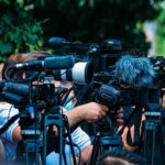 One Strike Forced A Major Pentagon Pivot TV news cameras crowding together at an outdoor event